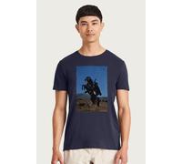 Zorro Men's Tornado Horse Rearing T-Shirt in Navy | Size: Medium Zorro Navy M