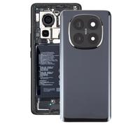 ZORSOME Battery Back Cover Replacement Compatible with Xiaomi Redmi Note 14 Pro+ 5G,Replacement Glass Battery Door Back Cover with Camera Lens Cover (Black)