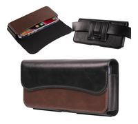 ZORSOME Premium Leather Belt Clip Phone Holster for iPhone 15, 14, 13, 12, 11, XR, Cell Phone Holster Pouch Case Bag (Blarrown)