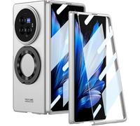 ZORSOME Slim Fit Case for Vivo X Fold 3 Pro, Built-in Screen Protector, Ultra Thin PC Magnetic Kickstand Shockproof Protective Cover for Vivo X Fold 3 Pro [Lens Protector],Sliver