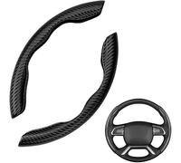 ZORTAXKFV 2Pcs Car Steering Wheel Cover, for LAND ROVER Defender Discovery Sport Discovery Range Rove Carbon Fiber Anti-skid Car Wheel Coves,A