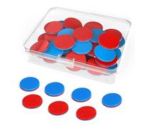 ZORTVUL 50 Reversible Plates Red and Blue Plastic 1 Set Reversible Math Plates for Children's Hands, Elementary School, Calculation Tasks