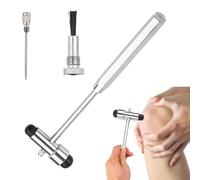 ZORTVUL Neurological Reflex Hammer T-type Zinc Alloy with Brush Needle for Neurology Reflex Knee Test