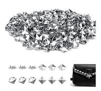 ZORTVUL Pack of 200 Square Metal Rivets for Leather, Pyramid Spike Rivets, DIY Punk Rivets, for Bags, Leather Strap, Coats, Gloves