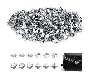 ZORTVUL Pack of 200 Square Metal Rivets for Leather, Pyramid Spike Rivets, DIY Punk Rivets, for Bags, Leather Strap, Coats, Gloves