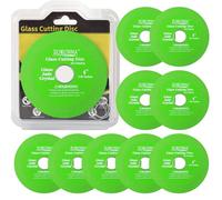 ZORUNNA 10 Pack Glass Cutting Disc for Angle Grinder, 4" X 7/8” Tile Diamond Cutting Disc, Ultra-Thin Glass Cutter Blade for Cutting and Grinding Jade, Crystal, Tile, Ceramic.