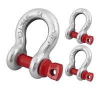 ZORUNNA 3 Pcs 5/8'' D Ring Anchor Shackles for Towing, Galvanized Screw Pin Clevis Shackle 3.25 Ton (7716 lbs) Perfect for Jeeps/ATV's/Trucks/Trailers/Outdoor Adventure Camping.