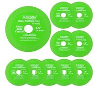 ZORUNNA 4.5" Glass Cutting Disc, 10 Pcs Diamond-Edged Glass Cutter with 7/8" Arbor Hole, Glass Cutters Tools for Grinding Glass, Jade, Crystal, Wine Bottles, Tile.