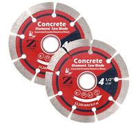 ZORUNNA 4.5 inch Diamond Blade for Angle Grinder, 2 Pack Concrete Diamond Cutting Wheel for Angle Grinder, 1/4" Segment Width, 7/8"-5/8" Arbor for Dry/Wet Cutting Granite Masonry Brick Block