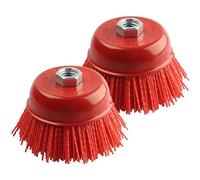 ZORUNNA 4 Inch Nylon Brush for Angle Grinder, 2Pcs Wire Wheel for Angle Grinder 5/8 Inch-11 Threaded Arbor, Nylon Cup Wire Brush for Drill Ideal for Removing Rust, Corrosion, Paint.