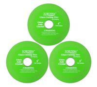 ZORUNNA 4inch Glass Cutting Disc Tool, Diamond-Edged Glass Tile Cutter, 3 Pcs Ultra-Thin Disco para Cortar Vidrio for Grinding Jade, Crystal, Wine Bottles, Tile.