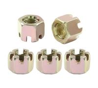 Zorveiio 10Pcs M12 x 1.25mm Pitch Hex Slotted Castle Nut,Grade 4.8 Carbon Steel Hexagon Castle Nuts for Wheel Bearings,Mechanical Equipment,Chromatic
