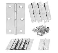Zorveiio 2.5 Inch Stain Nickel Door Hinges , 10 Pcs Stainless Steel Folding Butt Hinges with Screws