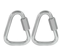 Zorveiio 2 Pack Delta Quick Links 5/16 Inch, 316 Stainless Steel Triangle Locking Quick Connector, M8 Durable Link Chain Heavy Duty Chain Connector - 1535lbs Capacity for Industrial(2.9 Inch)