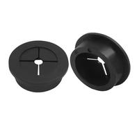 Zorveiio 2 Pcs 1-1/4 Inch (32mm) Cable Grommet, Flexible Rubber Wire Hole Cover Pass Through for Office Computer Desk, Cabinet & Furniture Wire Organizer, Black