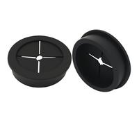 Zorveiio 2 Pcs 1-3/4 Inch (45mm) Cable Grommet, Flexible Rubber Wire Hole Cover Pass Through for Office Computer Desk, Cabinet & Furniture Wire Organizer, Black