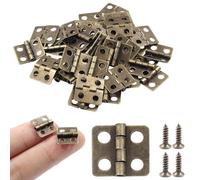 Zorveiio 24 Mini Hinges 13x12mm Antique Bronze Butt Hinges for Mini Cabinet, Doll House, DIY Projects