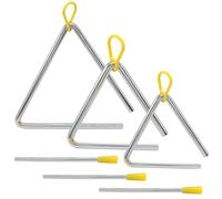 Zorveiio 3Pcs 4 5 6 Inch Superior Sound Quality Musical Triangle, Hand Percussion Triangle with Striker Exquisite Sound Percussion Instrument for Orff Music Education