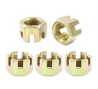 Zorveiio 5Pcs M16 x 1.5mm Pitch Hex Slotted Castle Nut,Grade 4.8 Carbon Steel Hexagon Castle Nuts for Wheel Bearings,Mechanical Equipment,Chromatic