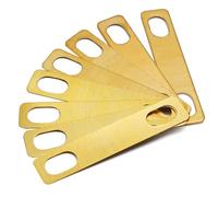 Zorveiio 8pcs Gold Guitar Neck Shims, Includes 4Pcs 0.2mm, 2Pcs 0.5mm and 2Pcs 1mm Thickness Brass Shims for Guitar and Bass Bolt-on Neck Repair Luthier Tools