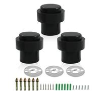 Zorveiio Cylindrical Matte Black Door Stop,1.8 Inch Heavy Duty Floor Door Stopper with Rubber Gasket,Stainless Steel Door Stoppers,Wall Mount Doorstop Pack of 3