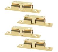 Zorveiio Double Roller Catch Cabinet Latches, 60mm Solid Brass Adjustable Ball Tension Latch with Screws for Cabinet Closet Furniture Door(4 Pack)