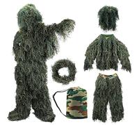 ZORVEM Ghillie Suit, 3D Camouflage Hunting Apparel for Men/Kids/Youth (S/M/L/XL/XXL)
