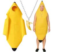 ZORVEXLYNX Banana Costume, Funny Costume, Appealing Banana Adult Deluxe Set for Halloween Dress Up Party