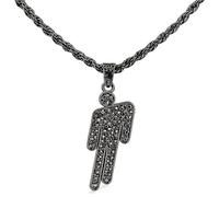 ZORVEXLYNX Necklace, Tilted Head Design Stainless Steel Jewelry for Street Fashion, Gift for Generation Z, Music Fans (Black)