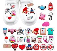 ZORVUJI Pack of 27 Shoe Charms Medicine Nurse Accessories for Crocs and Clogs, Jibbitz Charms Doctor Nurse Decorations DIY Shoe Pin Set