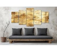 ZORYAN 5 Piece Canvas Wall Art Prints Vintage Map Large Wall Pictures for Living Room Retro Mountain Framed Modern Artwork for Bedroom Home Decoration Adventure Compass Ready to Hang