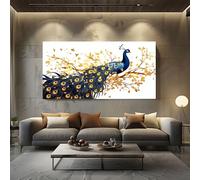 ZORYAN Art Peacock Canvas Prints Wall Art Floral Leaves Framed 70x140cm | Paintings for Living Room and Bedroom Animals Butterfly Artwork Home Decorations