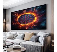 ZORYAN Game Dart Board Large Painting Art Black Poster Frameless 70x140cm