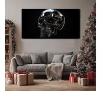 ZORYAN Gothic Skull Canvas Wall Art Horror Anatomy Large Pictures for WallsAbstract Figure Home Artwork for Living Room Bedroom Frameless 70x140 cm