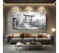 ZORYAN Japanese Style Tree Extra Large Canvas Prints Asian Mountain Wall Art for Living Room Floral Blossom Paintings for Bedroom Office Home Decor Frameless 60x120cm