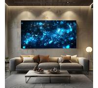 ZORYAN Music Theme Clef Sheet Extra Large Canvas Prints Abstract Wave Line Wall Art for Living Room Fantasy Starry Paintings for Bedroom Office Home Decor Frameless 60x120 cm