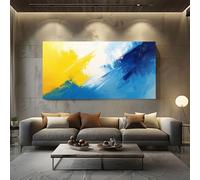 ZORYAN Music Theme Clef Sheet Extra Large Canvas Prints Abstract Wave Line Wall Art for Living Room Fantasy Starry Paintings for Bedroom Office Home Decor Frameless 60x120 cm