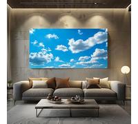 ZORYAN Nature Scenery Cloud Canvas Prints Wall Art Minimalist Sky Paintings for Living Room and Bedroom, Framed Aesthetic Landscape Artwork Home Decorations 70x140cm