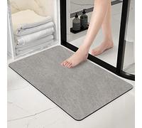 Zoryllic Thin Non Slip Bath Mats - Super Absorbent Floor Mat, Washable Bathroom Rugs Fit Under Door, for Bathtub, Kitchen, Shower & Laundry Room