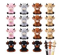 ZORZA 15Pcs 3D Focal Animal Beads for DIY Crafts Mixed Bulk Highland Cow Beads for Jewelry Making Cartoon Keychain Charms Phone Chains Pen Decorations