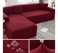 ZORZA Couch Covers High Stretch Sofa Cover Waterproof Sofa Covers Corner Sofa Covers l Shape,Washable Slipcovers Furniture Protector,wine red,1 seat