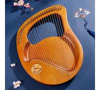 ZORZA Lyre Professional Lyre Harp 24 Strings Mahogany Wood Stringed Instruments with Tuning Wrench and Spare Strings Gift for Music Lovers Students Beginners,001