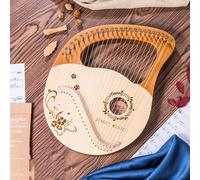 ZORZA Lyre Professional Lyre Harp 24 Strings Mahogany Wood Stringed Instruments with Tuning Wrench and Spare Strings Gift for Music Lovers Students Beginners,009