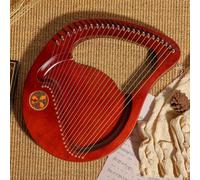ZORZA Lyre Professional Lyre Harp 24 Strings Mahogany Wood Stringed Instruments with Tuning Wrench and Spare Strings Gift for Music Lovers Students Beginners,004