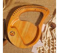 ZORZA Lyre Professional Lyre Harp 24 Strings Mahogany Wood Stringed Instruments with Tuning Wrench and Spare Strings Gift for Music Lovers Students Beginners,002
