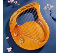 ZORZA Lyre Professional Lyre Harp 24 Strings Mahogany Wood Stringed Instruments with Tuning Wrench and Spare Strings Gift for Music Lovers Students Beginners,003