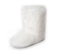 ZOSCGJMY Women's faux fur boots, winter boots, long boots, warm lined snow boots, White, 4 UK