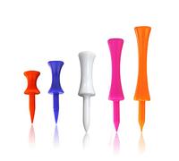 zosenda Castle Golf Tees, 100 Pack Step Down Plastic Golf Tees, Durable Mixed Colour Graduated Plastic Tees in 5 Assorted Sizes (32mm, 39mm, 51mm, 59mm, 70mm)
