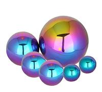 zosenda Stainless Steel Gazing Ball, 6 Pcs 50-150 mm Multi-Colour Mirror Polished Hollow Ball Reflective Garden Sphere, Pre-Drilled Gazing Globe for Home Garden Ornament Decorations