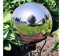 Zosenda Stainless Steel Gazing Ball, Mirror Polished Hollow Reflective Garden Sphere, Floating Pond Ball Seamless Gazing Globe for Home Garden Ornament Decorations (25CM X 1PCS)